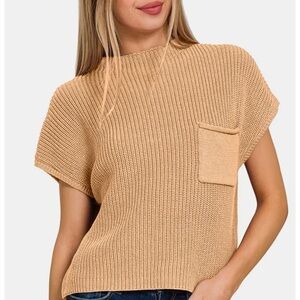 ZENANA Knit Short Sleeve Cropped Sweater